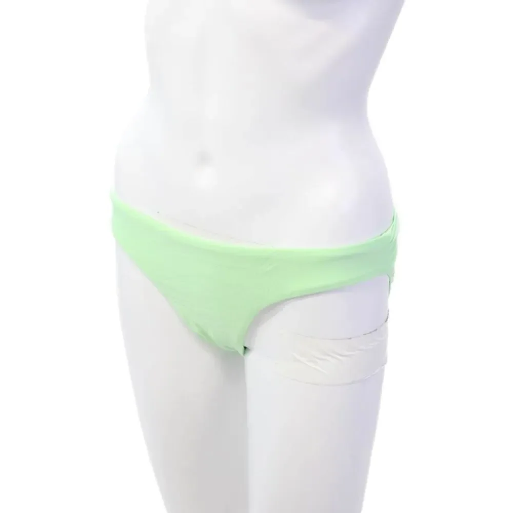 PQ Swim Womens Swimwear Pull-On Ruched Bikini Bottoms Solid Green Size L